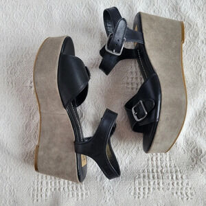 Dolce Vita Strapped Slip On  Suede High Platform Sandal